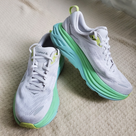 Hoka Shoes Hoka Running Shoes Womens Size 85b White W Blue Green
